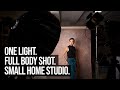 How to Photograph a Full Body Portrait with One Light in a Small Home Studio