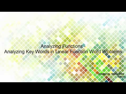 AF - Analyzing Key Words Linear Function Word Problems