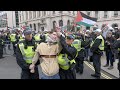 Heated scenes as propalestine protesters face off with proisrael demo in central london