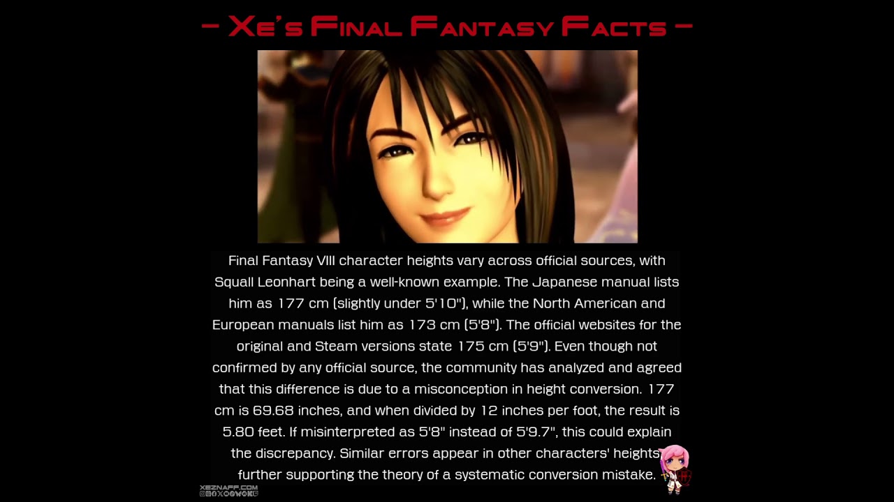 Xe's Final Fantasy Facts