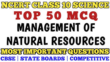 Best MCQ Management of Natural Resources Class 10 Full Chapter // Class 10 Science MCQ NCERT