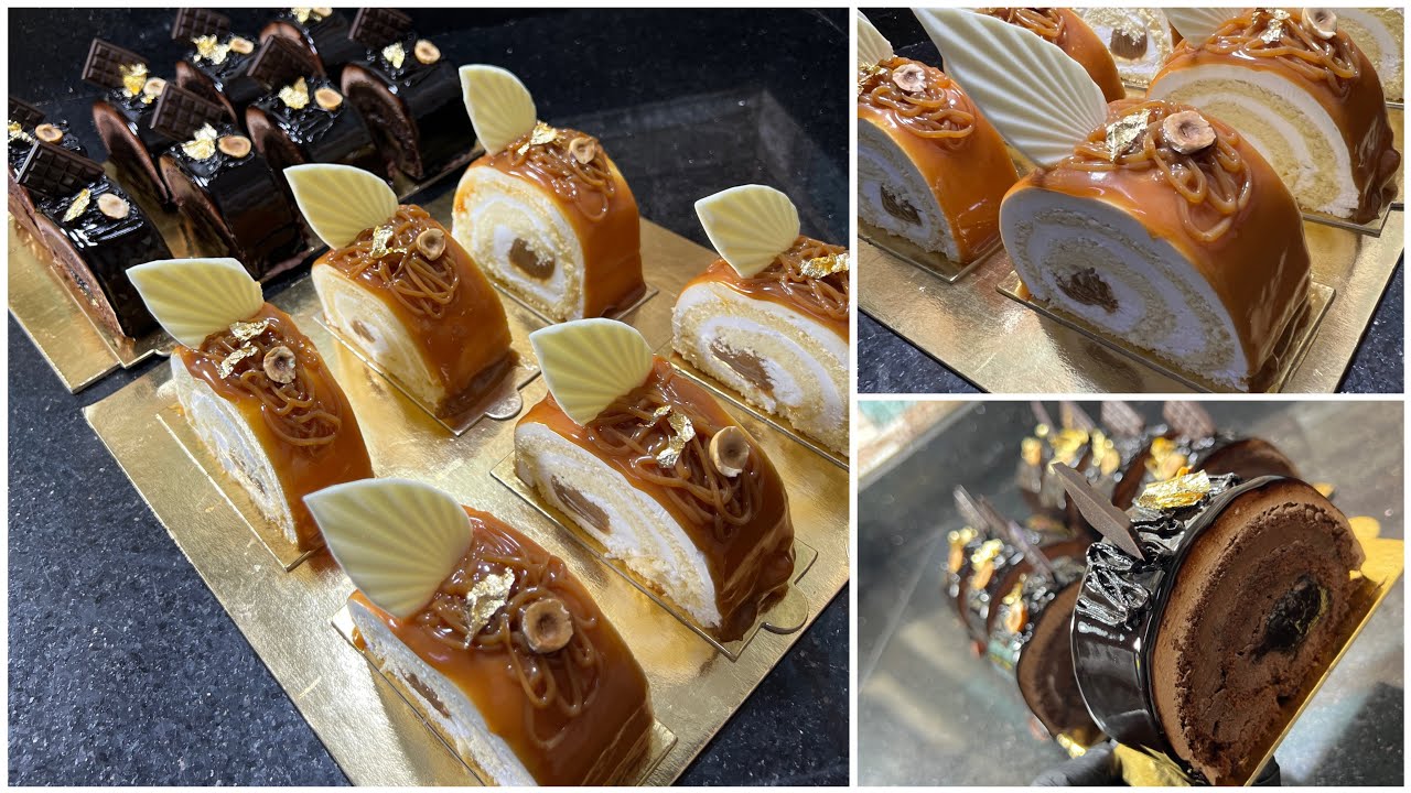 اهو ده السهل الممتنع⁉️بس اوعدك بعدها هاتكوني مبدعه ف😋سويسرول الشوكولاته اللامع وسويسرول التوفي👇👌