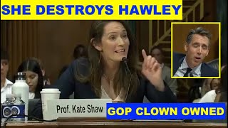 EXPLOSIVE PROFF KATE SHAW HUMILIATES JOSH HAWLEY TO FACE