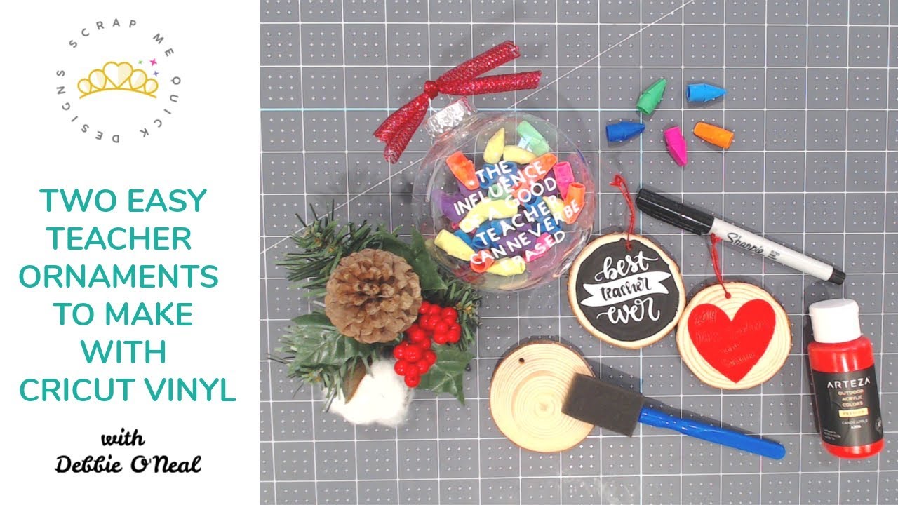 Two Easy Teacher Ornaments Made with Cricut - YouTube