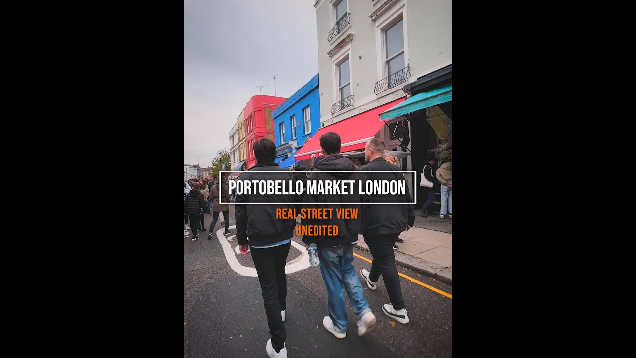 Walking Through Portobello Road Market, Notting Hill Vintage London, Street Food & Hidden Treasures