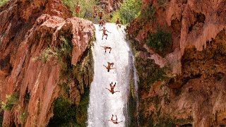 95 Foot Double Gainer Cliff Jump off Havasu Falls