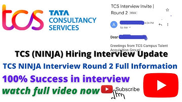 TCS Ninja Interview  / TCS Ninja Hiring 2022 / TCS Ninja Round 2 / B.Tech Student career Guide #Job