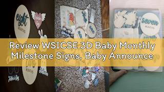 Review WSICSE 3D Baby Monthly Milestone Signs, Baby Announcement Sign Double Sided Hello World Newbo
