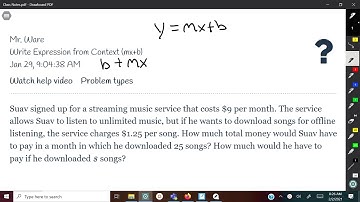 Write Expression from Context mx+b