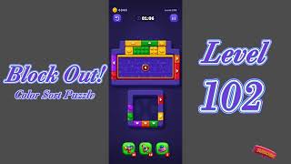 Block Out Level 102 Walkthrough | Color Sort Puzzle Gameplay | Go Answer