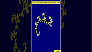 Drawing Dragon curve with maths and python turtle #shorts 😅 😅