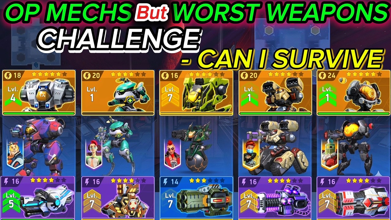 OP Mechs But WORST Weapons Challenge 😱 | Can I Survive in Mech Arena?