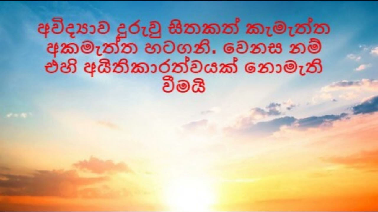 අවිද්‍යාව දුරුවු සිතකත් කැමැත්ත අකමැත්ත හටගනි. වෙනස නම් එහි අයිතිකාරත්වයක් නො‌මැති වීමයි