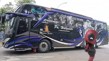 Waw..keren lampu strobo mata po haryanto,bus basuri klakson stecu stecu.