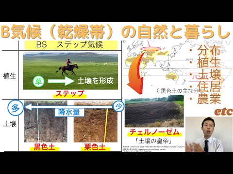 【高校地理】3-8. B気候（乾燥帯）の自然と暮らし（ステップ気候、砂漠気候） | 3. 世界の気候