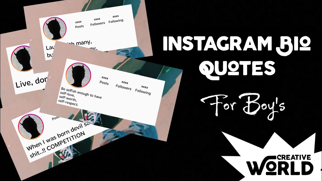 Instagram Bio Quotes For Boy's YouTube