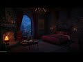Bach's Toccata In a Castle, Ambience - Fireplace, Rain, Relax, Sleep, Study