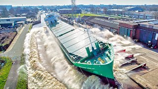 Ship Launch in 8K HDR: Launching of ARKLOW RALLY at Royal Bodewes