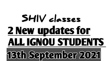 2 New updates for ALL IGNOU STUDENTS @SHIVclasseseconomics