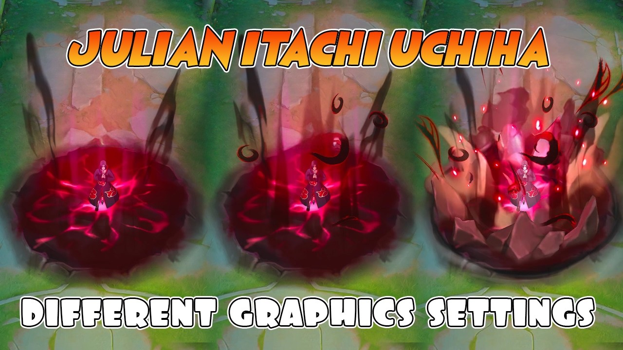 Скин Джулиана Итачи Учиха в различных графических настройках