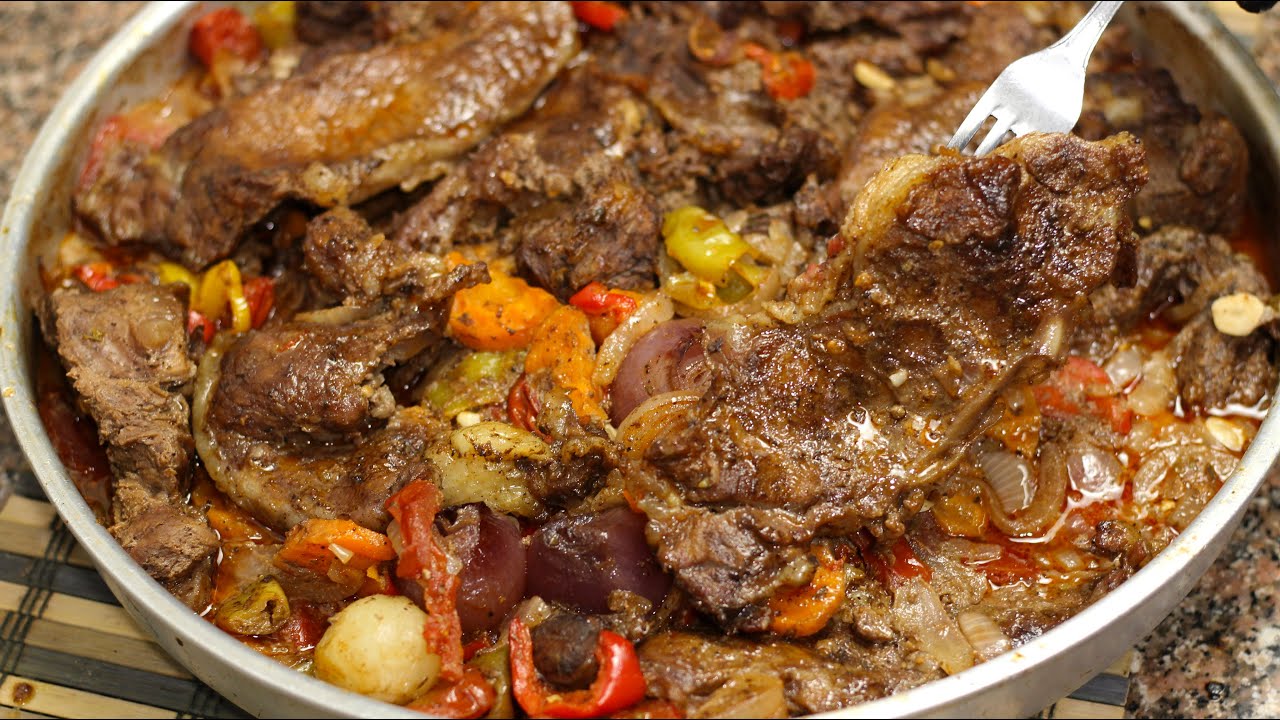 صينية اللحمة المشوية والدايبة في الفرن 🔥هتاكلي صوابعك وراها😋