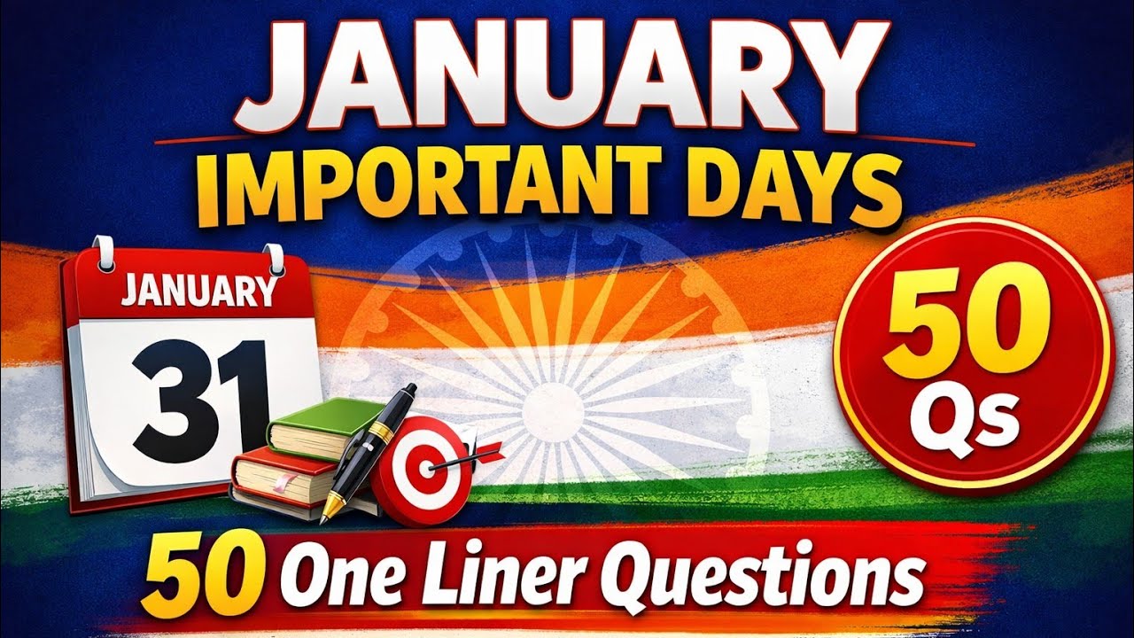 January Important Days for CTET, SSC, UP TET II All Competitive Exam II 50 One Liner GK