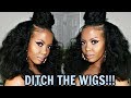 HALF UP HALF DOWN TOP KNOT BUN | EASY 4C NATURAL HAIRSTYLE |AFFORDABLE KINKY CURL CLIPINS| TASTEPINK