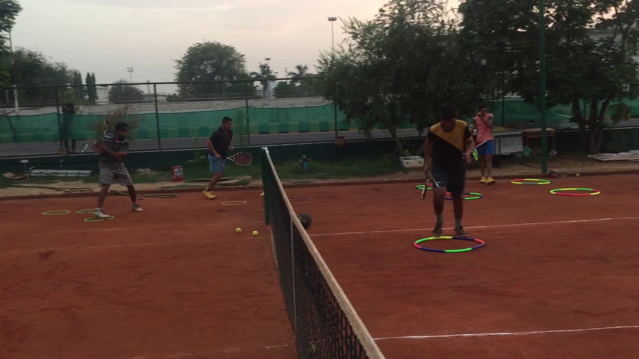 Different footwork exercise with tennis racquet swing by Kamlesh Shukla