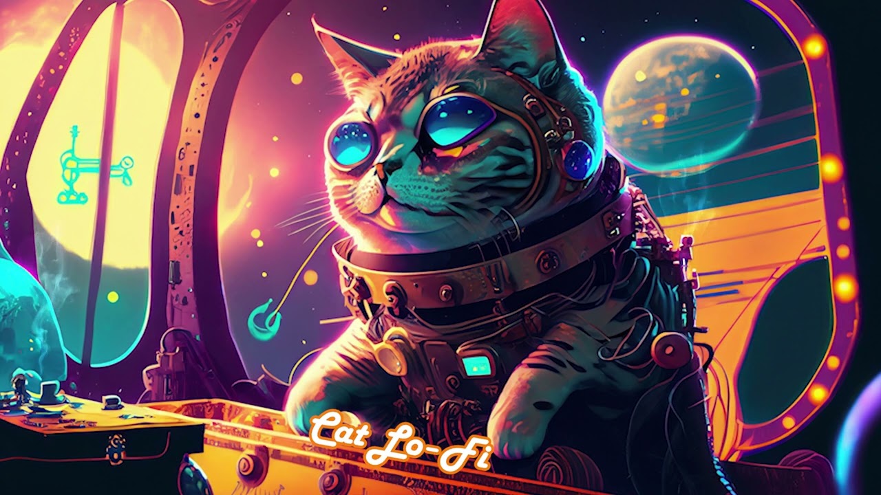 Background Wallpaper 4K for PC: Cozy Cat lo-fi vibe at night