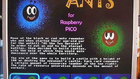 PicoVGA library - (002) Ants game demo (in VGA monitor)
