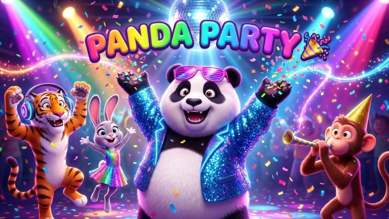 Panda Party Dance | Funny Animal Party for Kids | Panda Cartoon Song | Kids Dance | 3D Animation