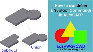 How to use Union & Subtract Command in AutoCAD 3D