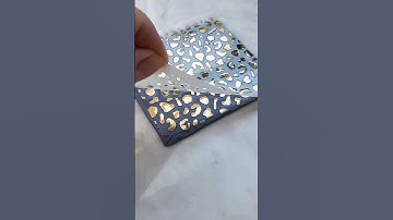 How to use a stencil to get texture with transfer foil✨ #stencilart #stencil #clayearrings #clayart