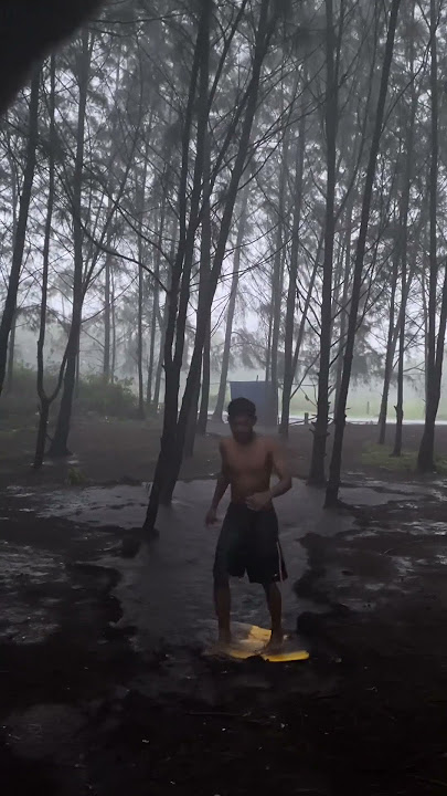 Rainy Skimboarding in between the trees  Morjim, Goa / Skimb