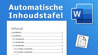 De Inhoudsopgave Automatische Inhoudstafel Generen In Word