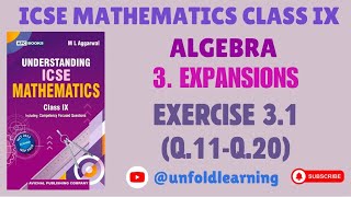 Understanding ICSE Mathematics Class 9 | ML Aggarwal | 2026-27 | 3. Expansions | Exercise 3.1 part2