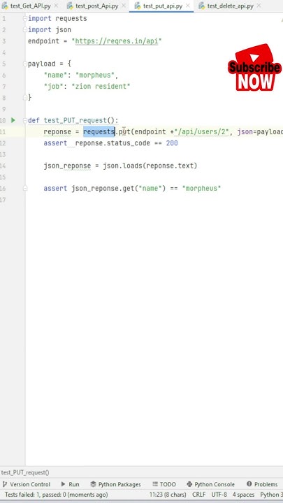 PUT API Automation Using Python Requests #api #testing #automation ...