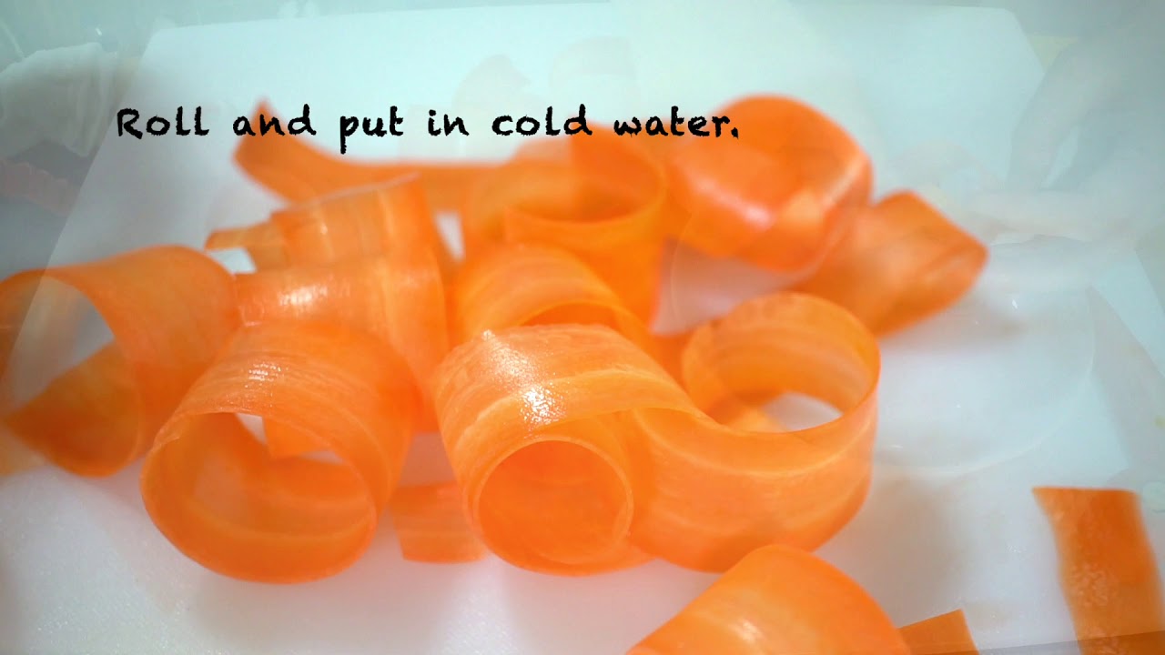 Carrot carving garnish by Sushi Chef How to garnish Carrot ตัดแต่งแครอทแต่งจาน