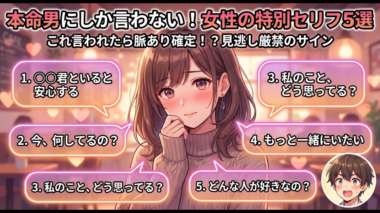 【見逃すな】女性が本命男にしか言わないセリフ5選 - YouTube