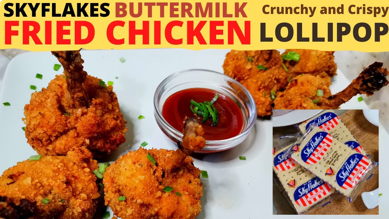 CRISPY Skyflakes Buttermilk FRIED CHICKEN LOLLIPOP | Includes How to cut chicken wings (French