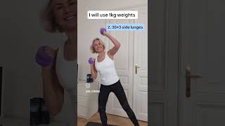 Walking with light weights #fitin50s #walkingtrainig #womenover50 #homeworkout #cardiotraining