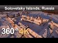 Solovetsky Islands, Russia. Aerial 360 video in 4K