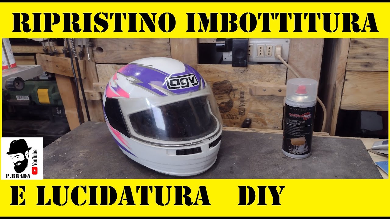 Ripristino imbottitura e lucidatura Casco vintage Fai da Te - YouTube