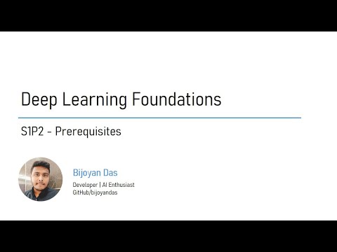 Deep Learning with PyTorch | S1P2 | Course Prerequisites