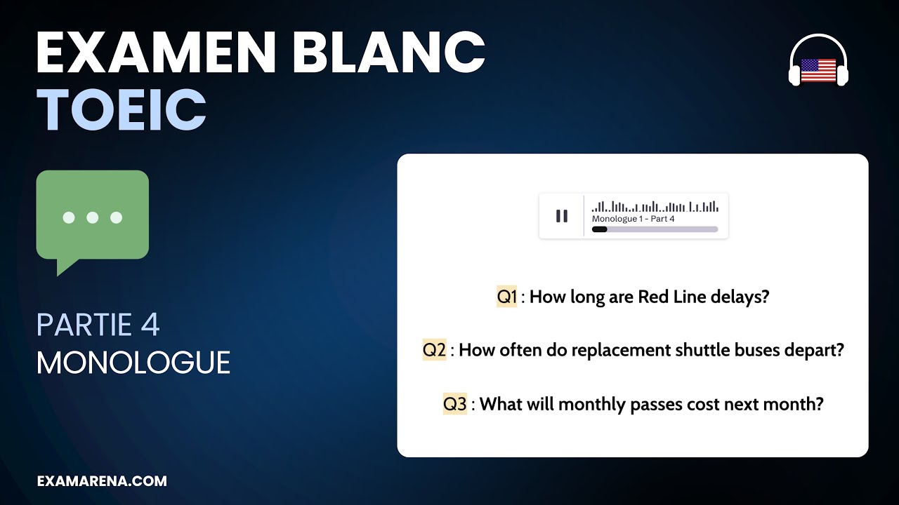 TOEIC Listening - Part 4 : Monologues | Test Blanc