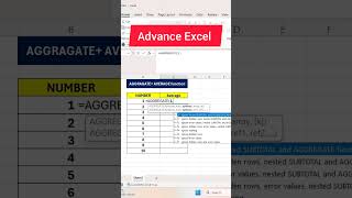 AGGREGATE + AVERAGE Formula In Excel #excel #exceltips #exceltutorial #msexcel #microsoftexcel