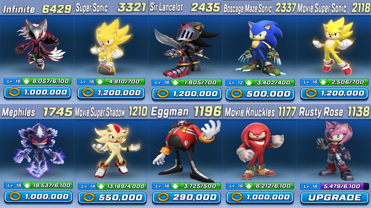 Мой ТОП-10 самых часто используемых персонажей в Sonic Forces Speed ​​Battle! 🏃💨