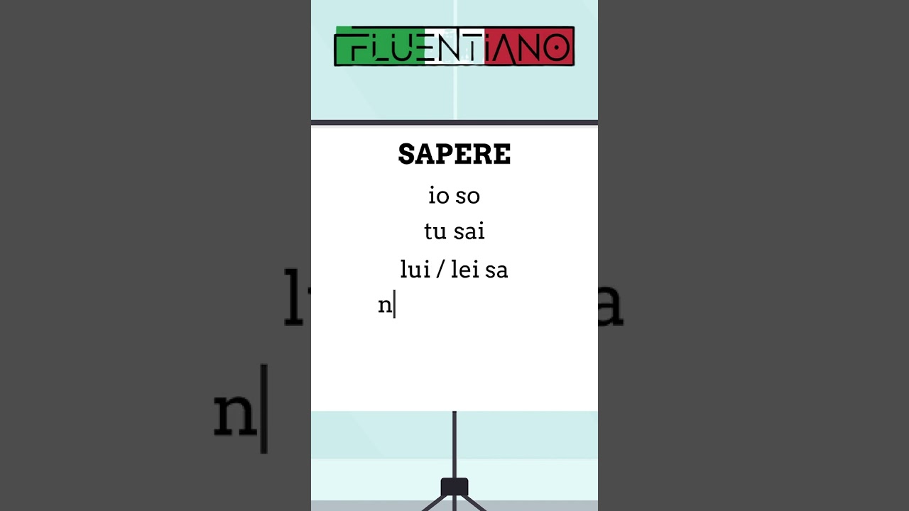 Il verbo "sapere" al presente in italiano