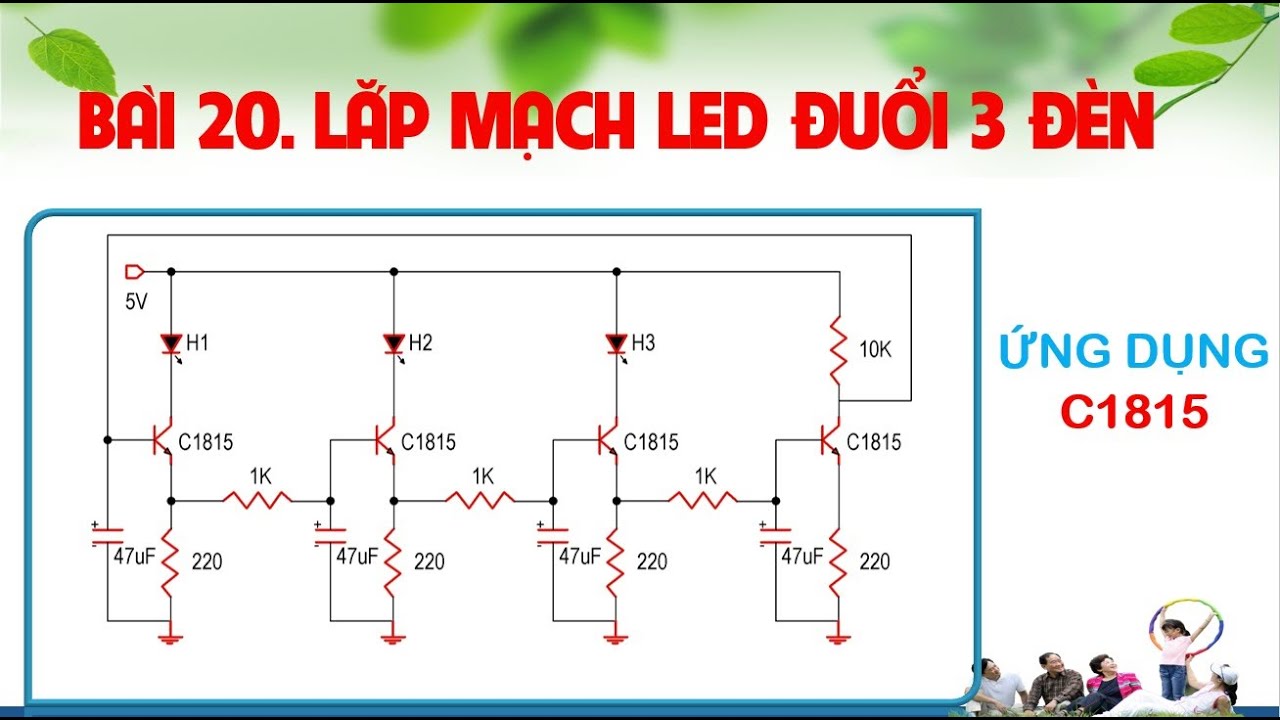 [KT xung số] Bài 20. Lắp mạch Led đuổi 3 đèn - YouTube