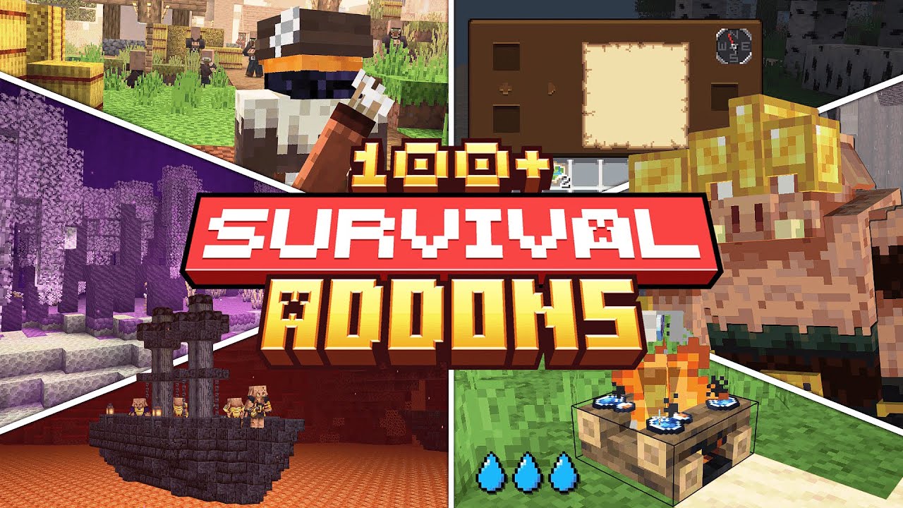 100+ BEST Survival Addons for MCPE/Minecraft Bedrock 1.21